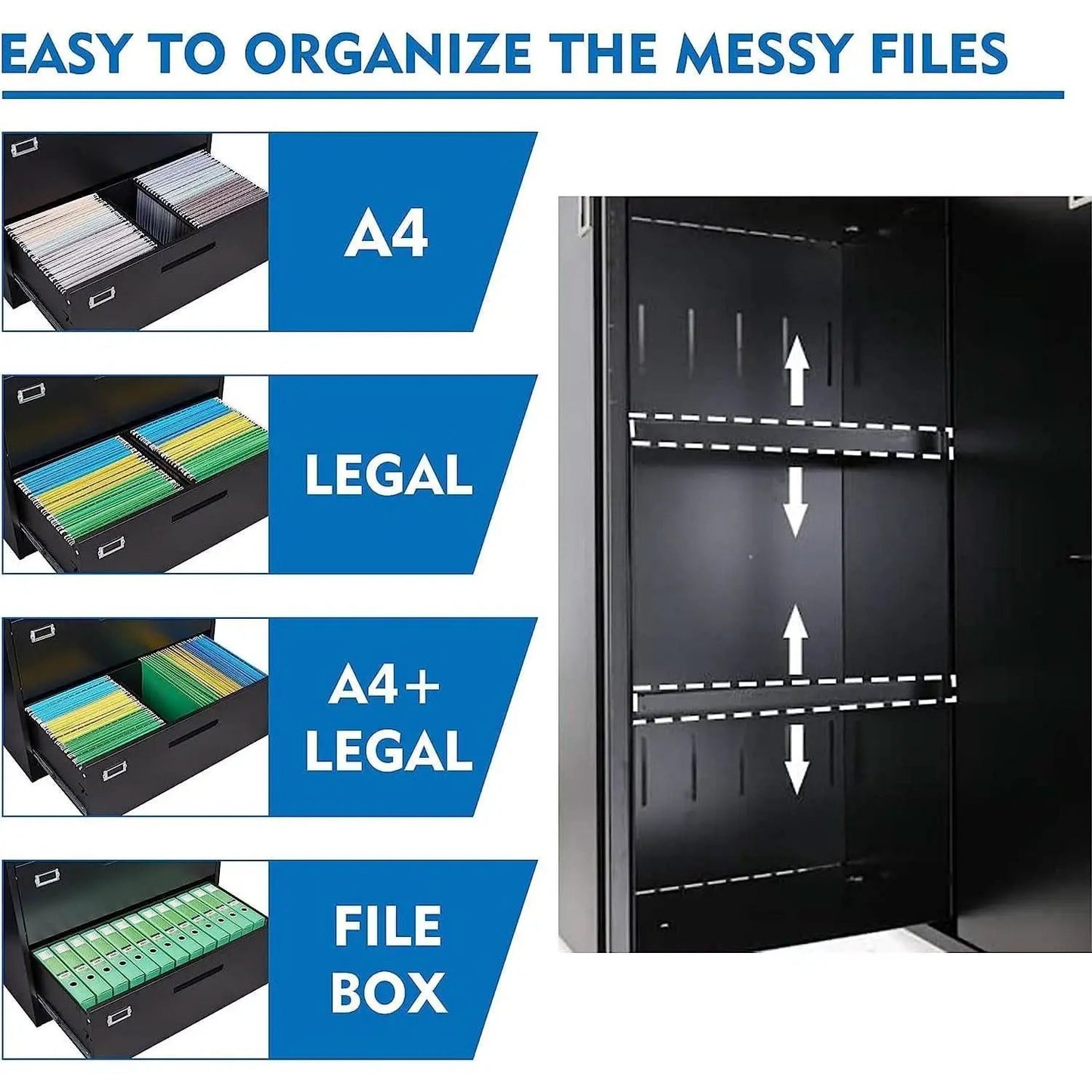 Lockable 4 Drawer Lateral File Cabinet For Office Use from PriceLows™