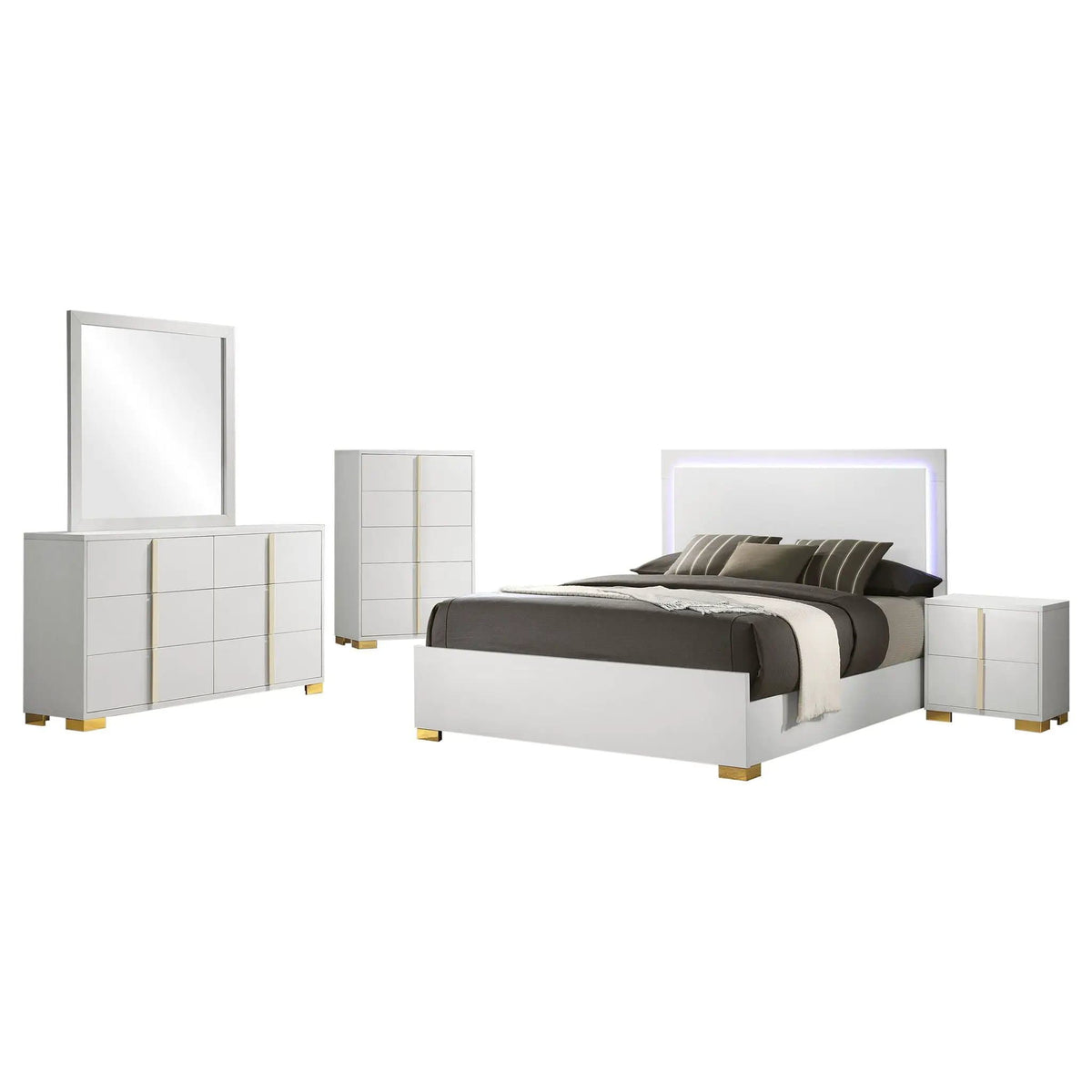 Marceline 5-piece Full Bedroom Set | 5-Piece Set | Bedroom Furniture | White
