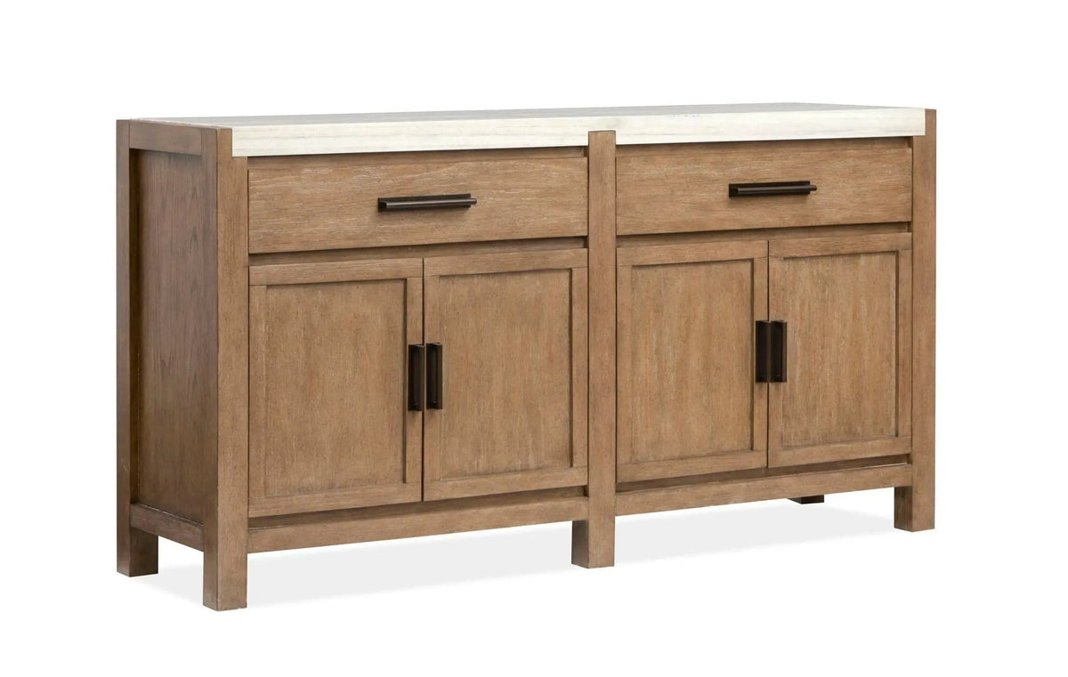 Plum Creek Sideboard | 2 Pieces | Oak Veneer & Fabric | Dining Room