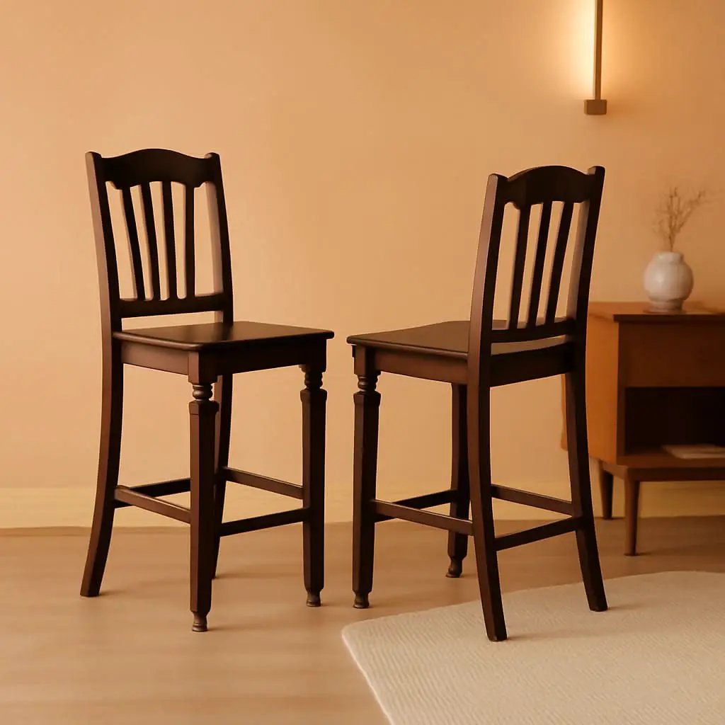 Chelsea Counter Height Barstools Slat Back Mahogany 2 Pack from PriceLows™