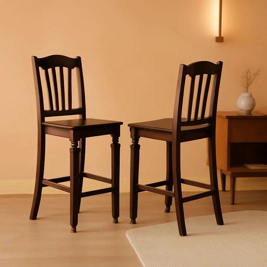 Chelsea Counter Height Barstools Slat Back Mahogany 2 Pack from PriceLows™