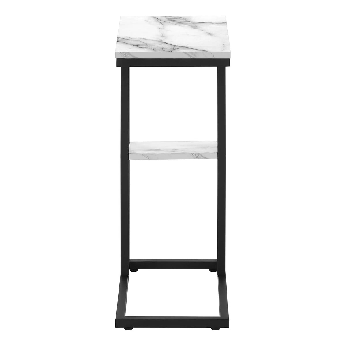 C-Shaped Accent Table | Slide-Under Base | Rectangular Tabletop | Sturdy And Lightweight