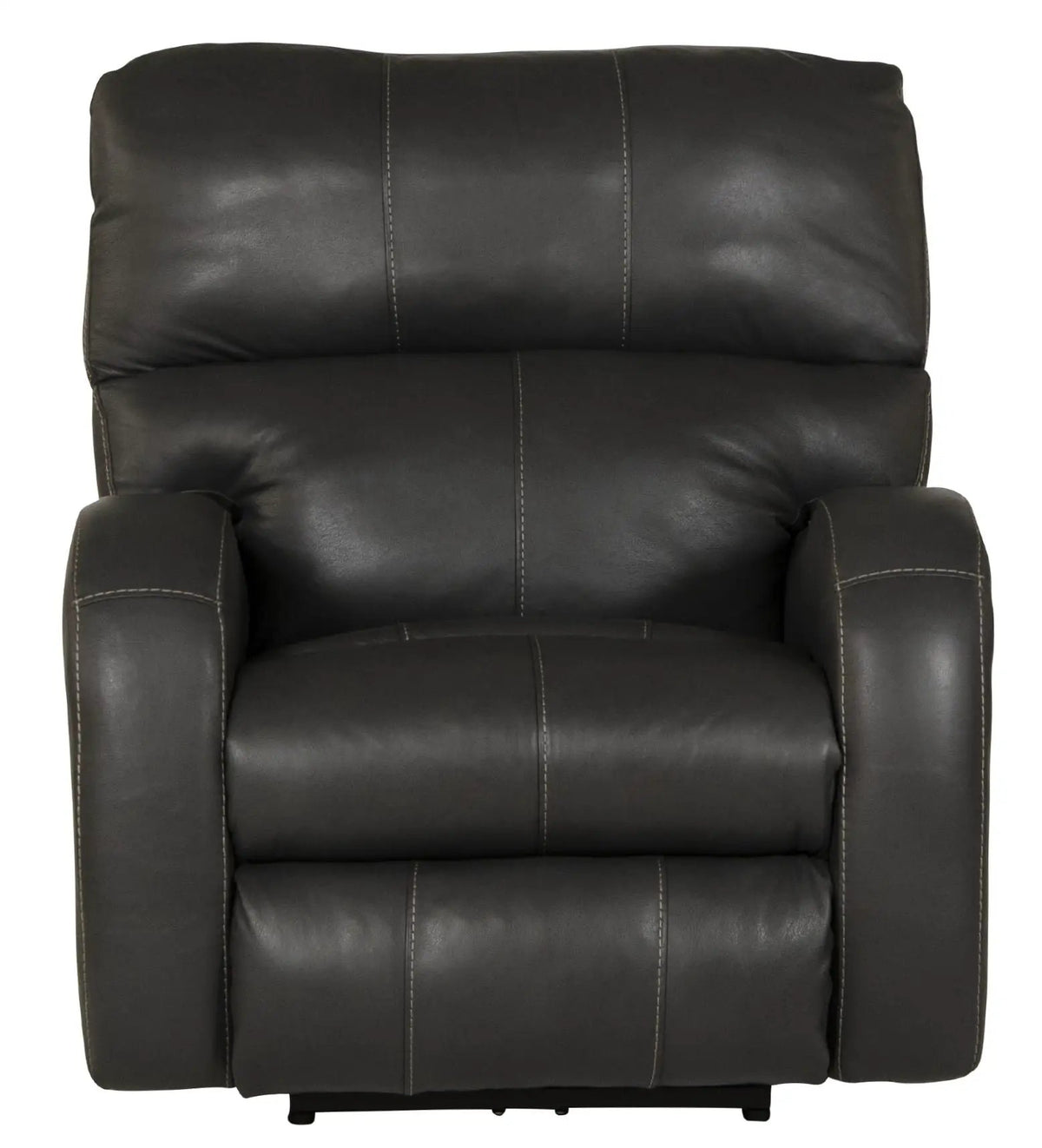 Leather Power Recliner | Lay Flat | Power Headrest | Gunmetal Black