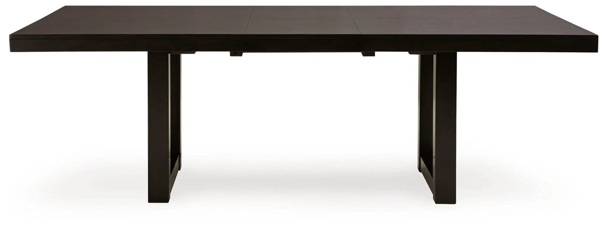 Neymorton 7-Piece Dining Set | Rectangular Extension Table | 6 Side Chairs | Dark Grayish Brown