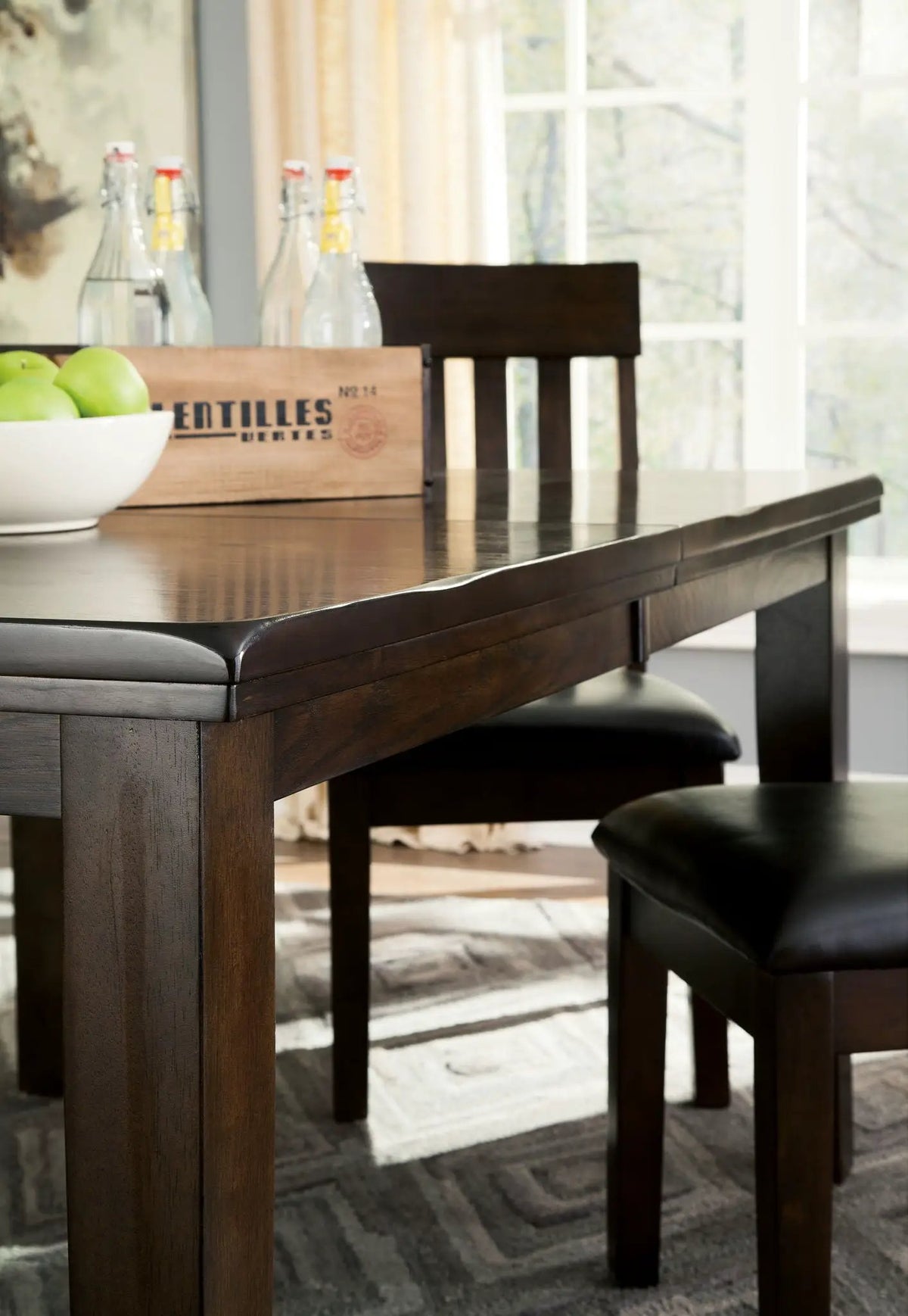 Haddigan Extension Dining Table | Counter Height | 78 Inch Width | Vintage-Inspired Finish