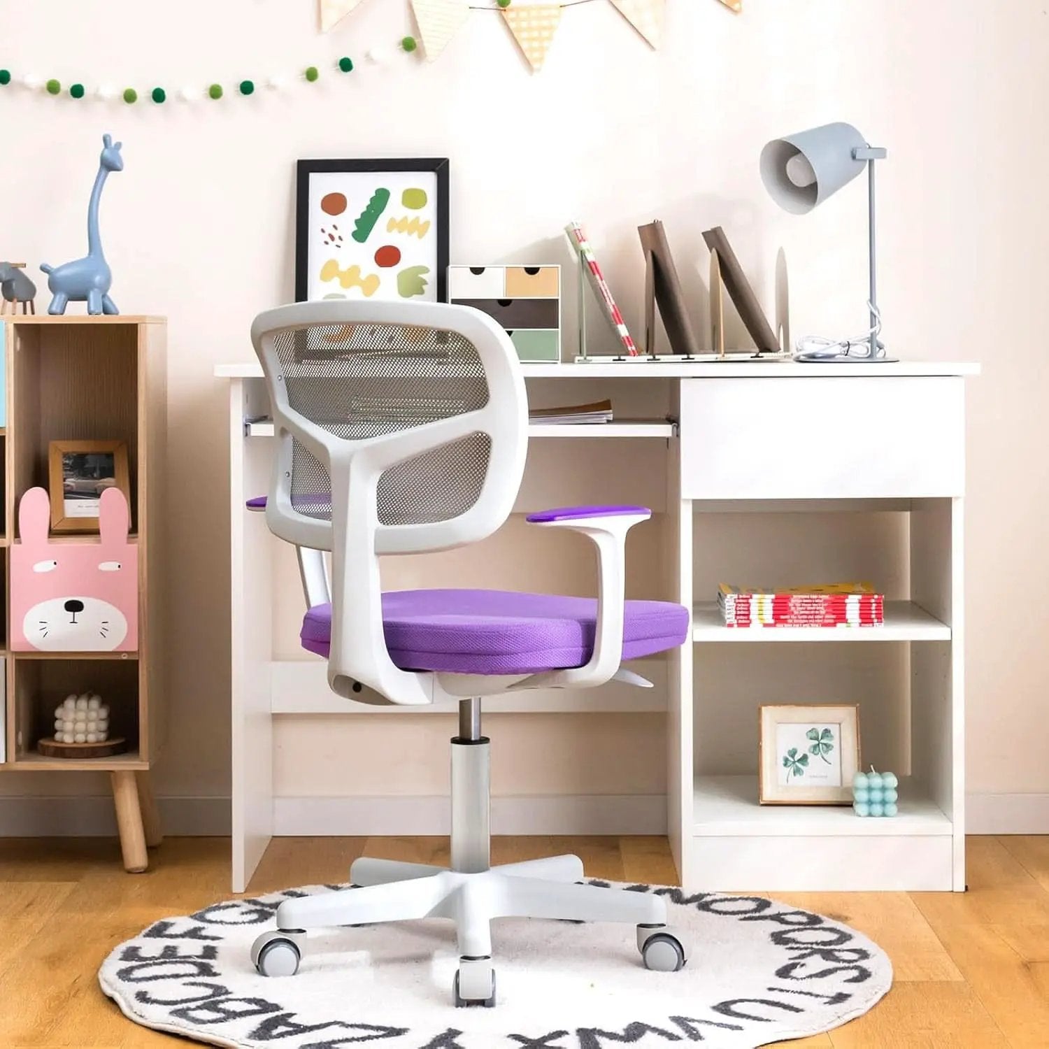 Kids Desk Chair Height Adjustable 16 To 21 Inches Violet from PriceLows™