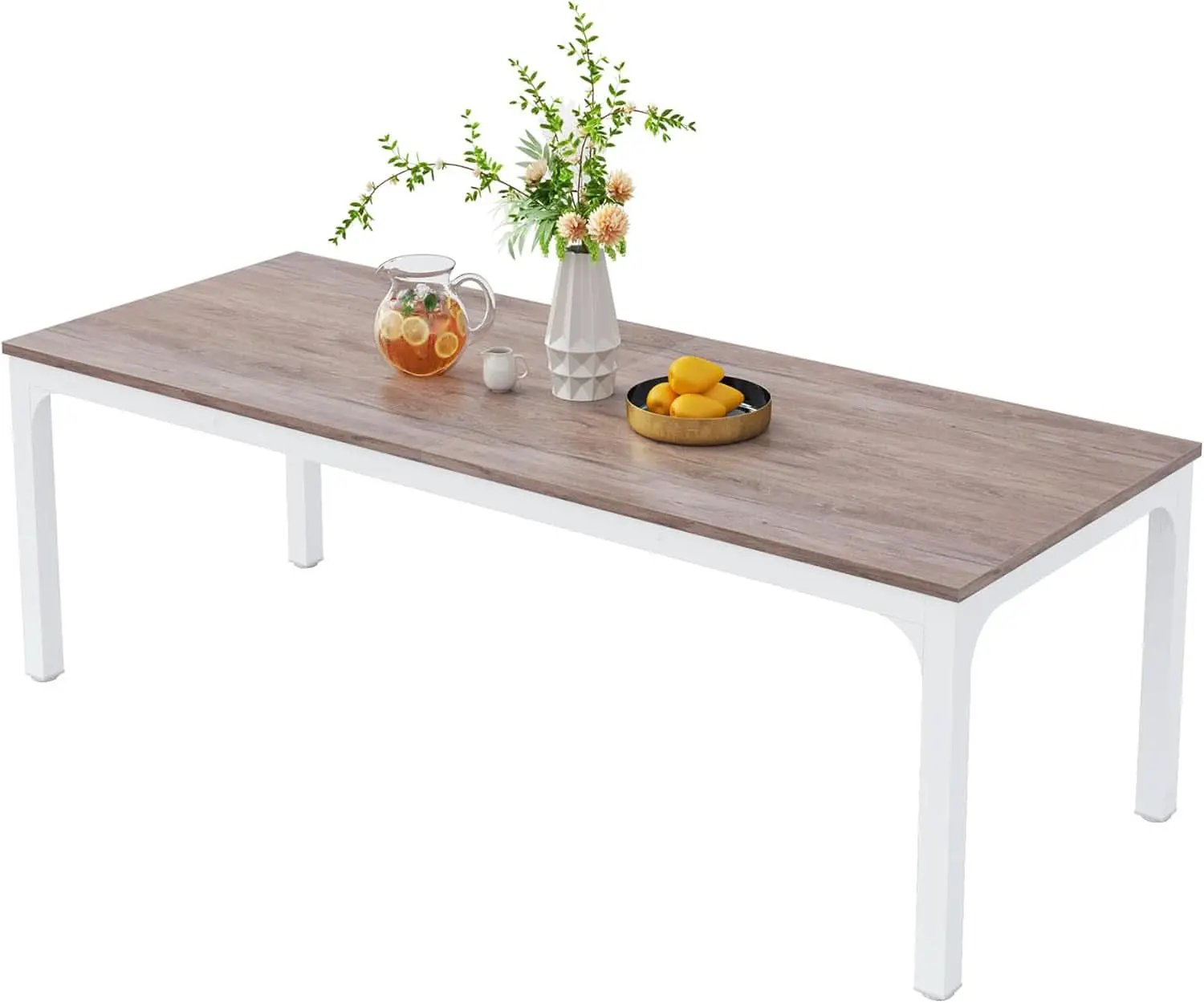 78 Inch Rustic Wood Dining Table Rectangular For Kitchen from PriceLows™