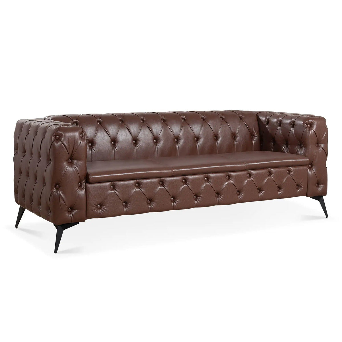Square Arm Removable Cushion 3 Seater Sofa | 2 Pieces | Iron | Living Room