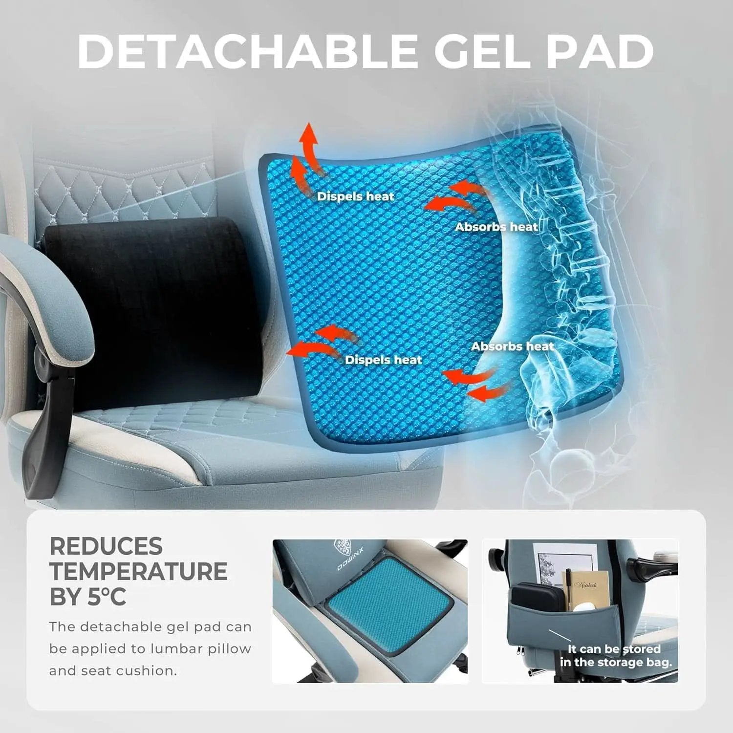 Blue Gaming Chair With Pocket Spring Cushion For Long Gaming Sessions from PriceLows™
