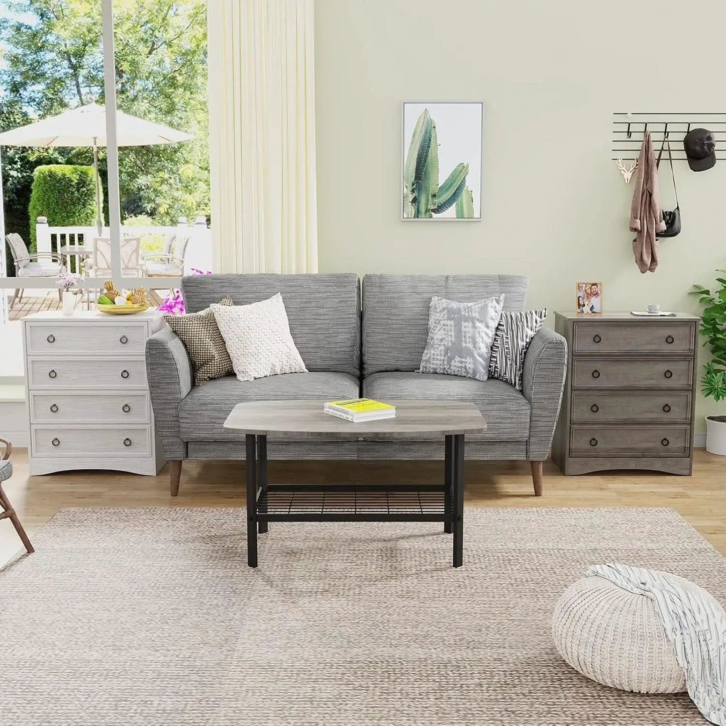 Gray 4 Drawer Dresser With ModernArchitectural Storage from PriceLows™