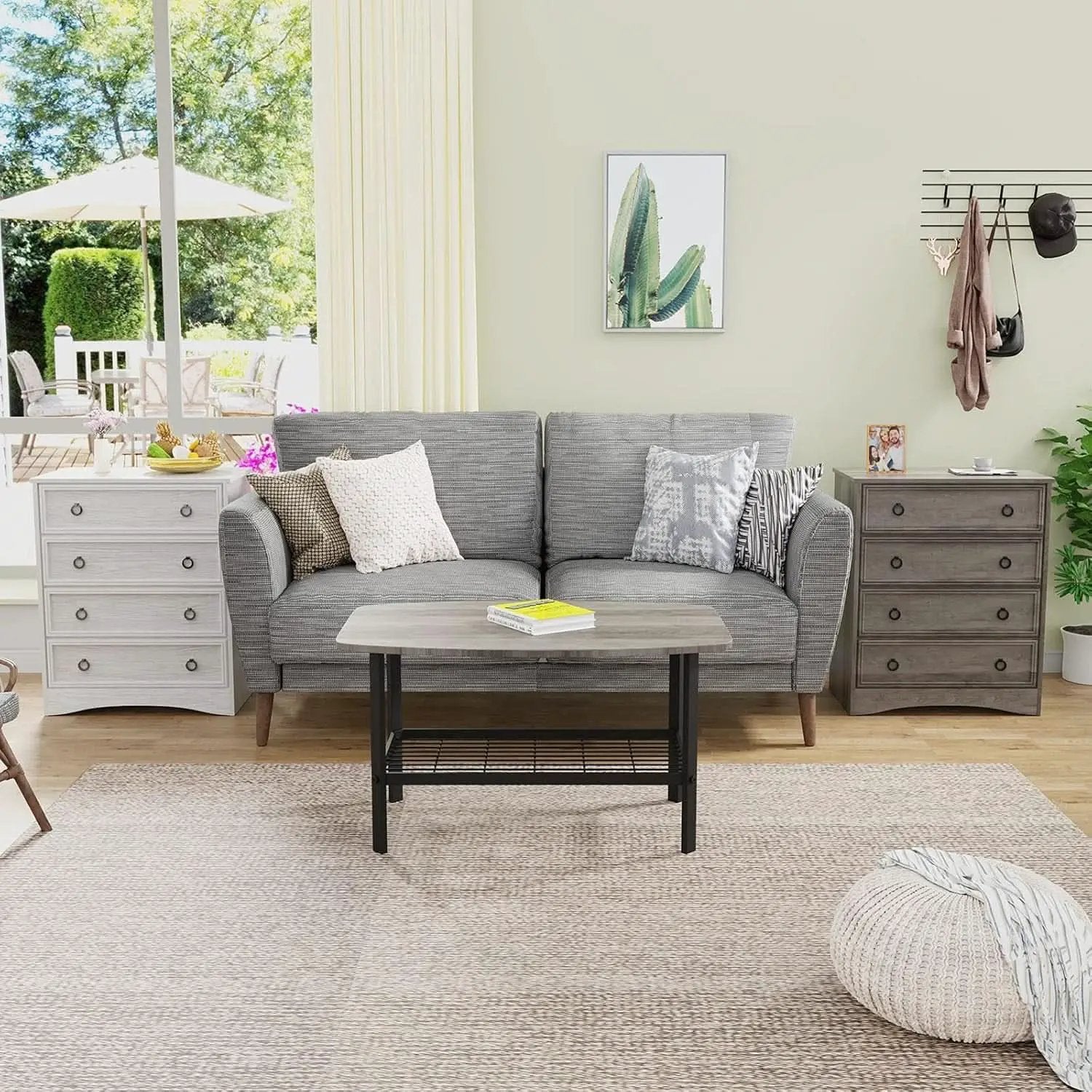Gray 4 Drawer Dresser With ModernArchitectural Storage from PriceLows™