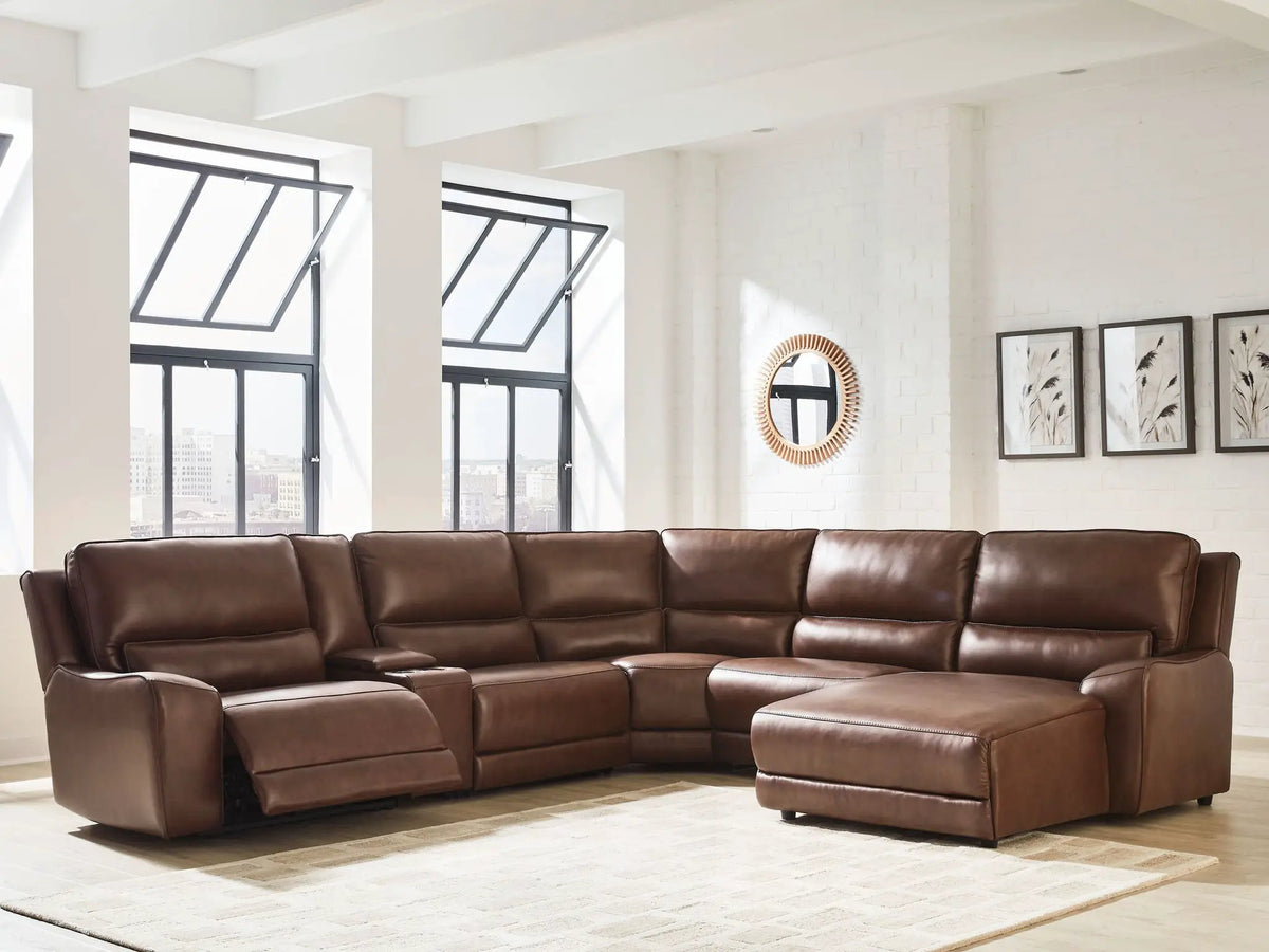 DeepWakes Power Reclining Sectional | Chaise Included | Ultra-Stylish Design | 130 Inch Length