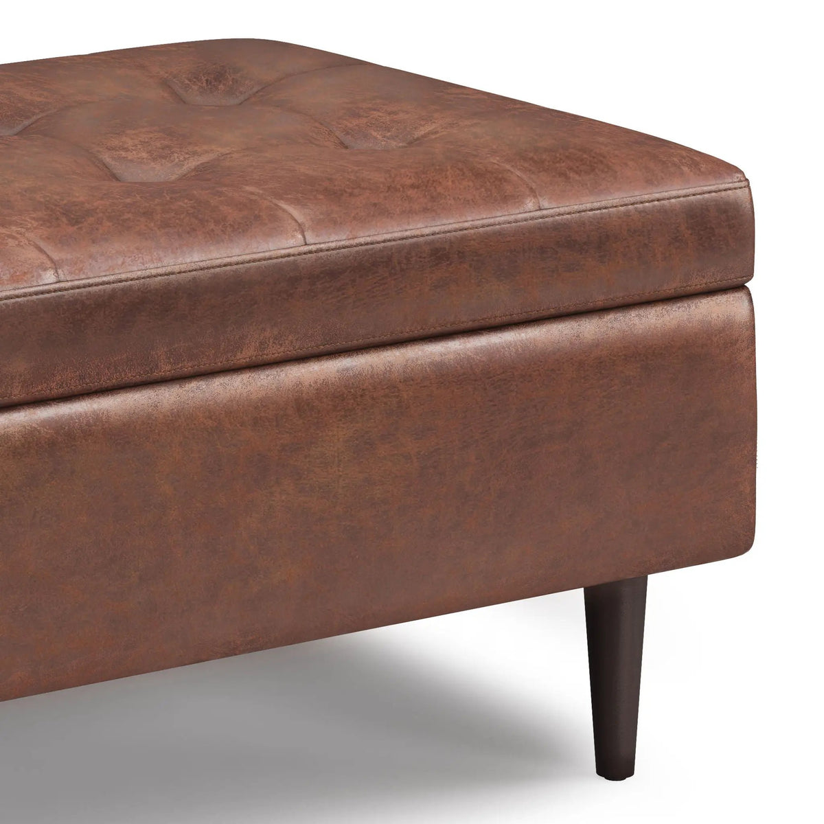 Shay Large Square Storage Ottoman | Coffee Table Design | Hydraulic Lift-Up Lid | Mid-Century Style