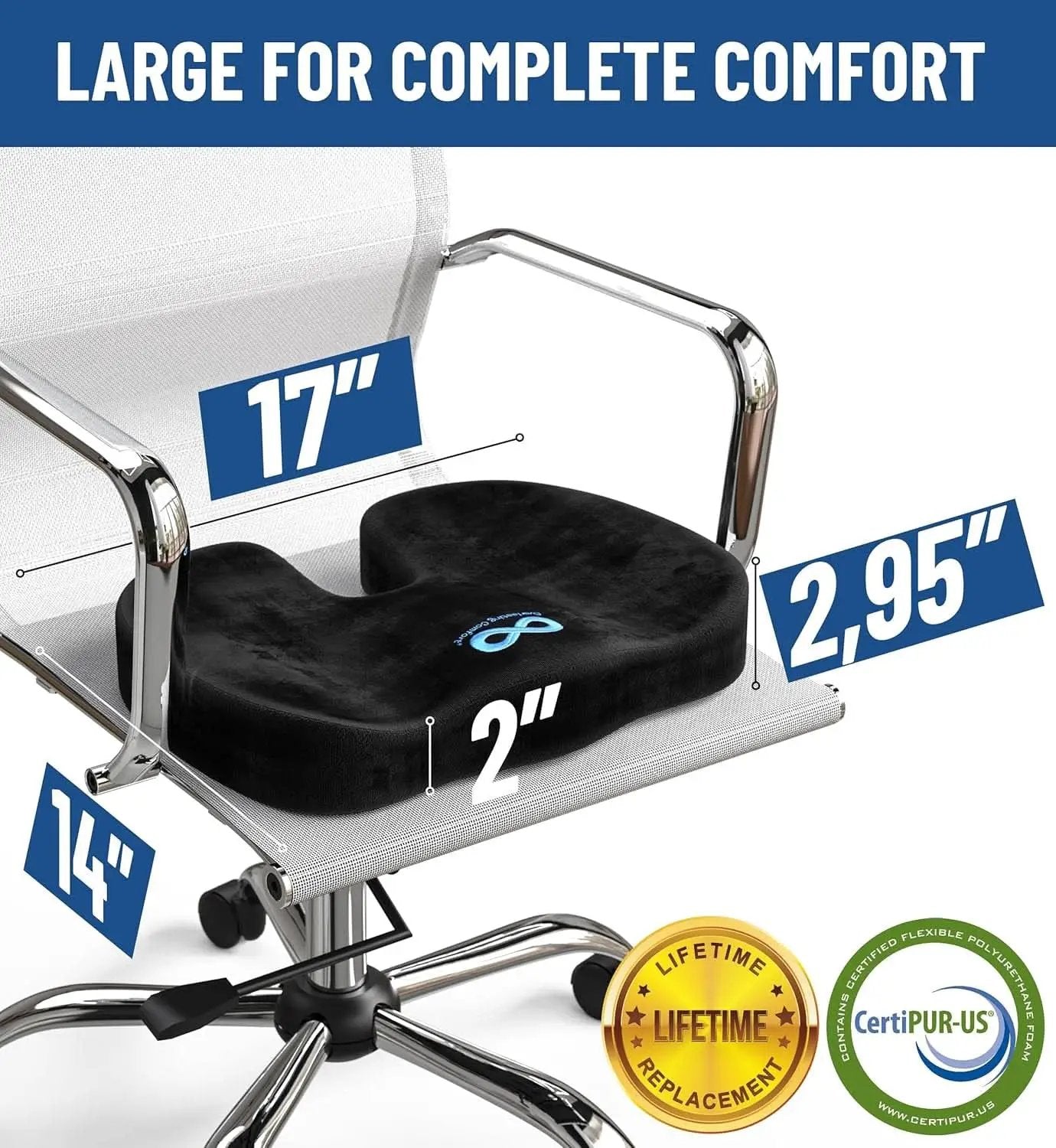 Memory Foam Office Chair Seat Cushion For Tailbone Pain from PriceLows™