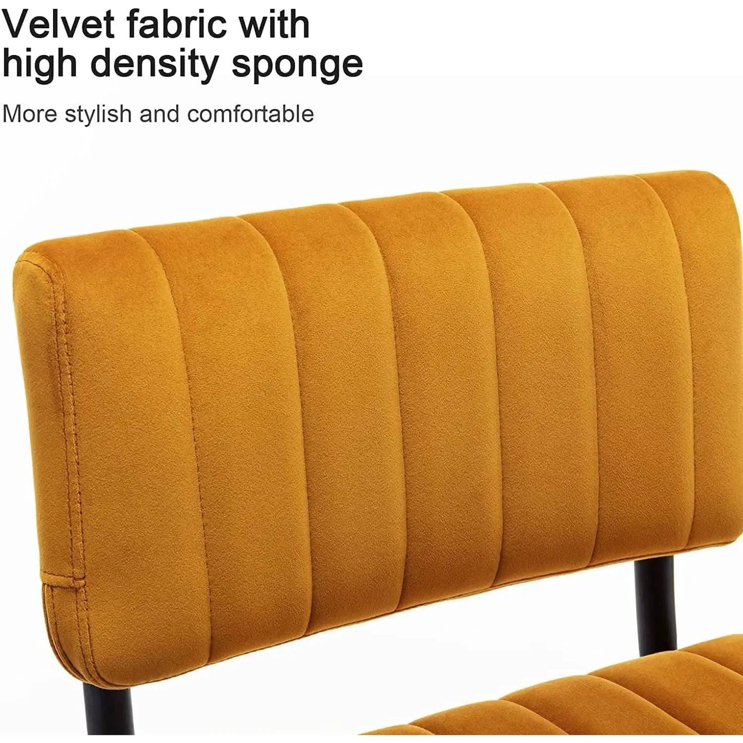 Velvet Bar Height Stools Orange Cantilever Set of 2 from PriceLows™