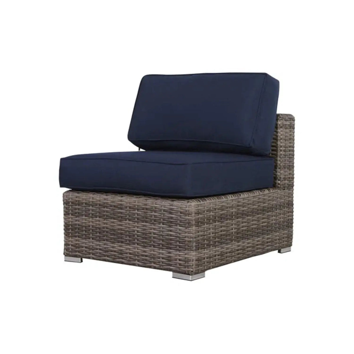Wicker Seating Group Set | Table And Cushions Included | Aluminum Frames | Hand-Woven Wicker