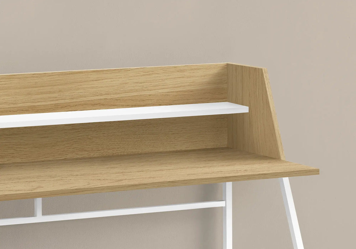 Marble Look Computer Desk With Shelves | 47.25 Inch Width | Sturdy Metal Base | 39.25 Inch Height