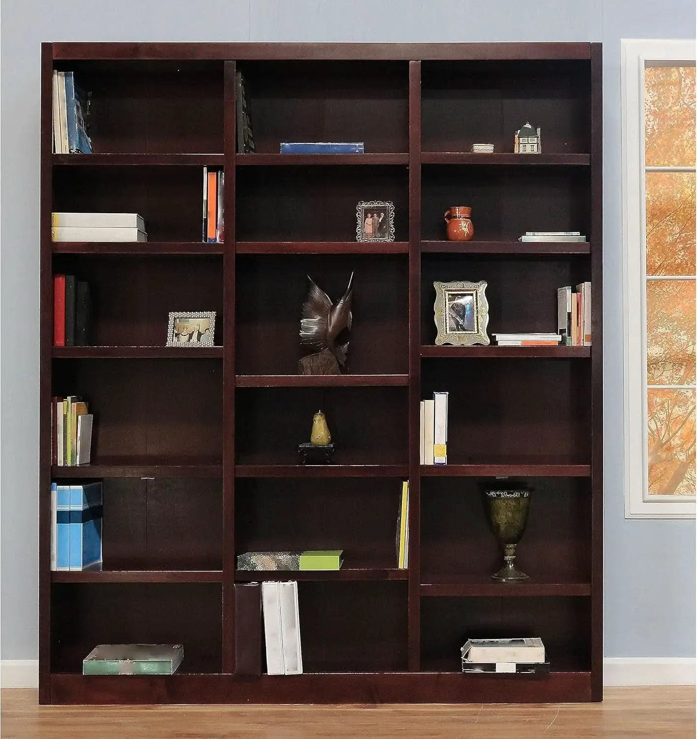 Traditional Oak Bookcase 84 Inch Tall With 18 Shelves from PriceLows™