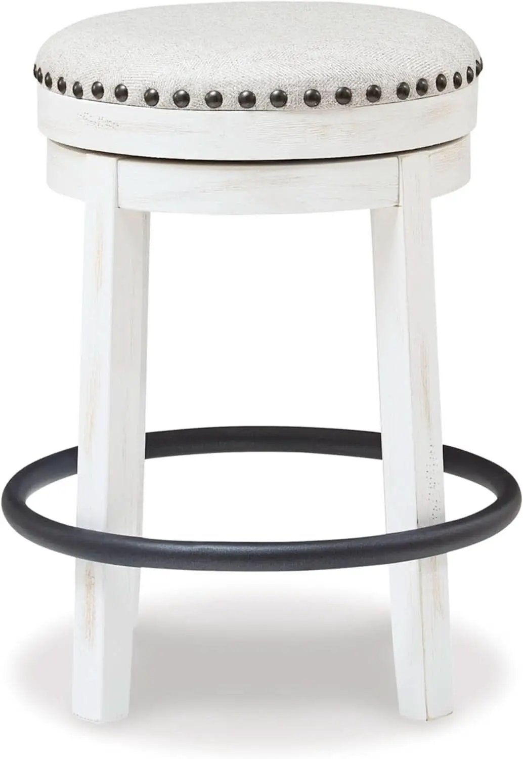 Valebeck 24Inch Counter Height Swivel Stool White Black from PriceLows™