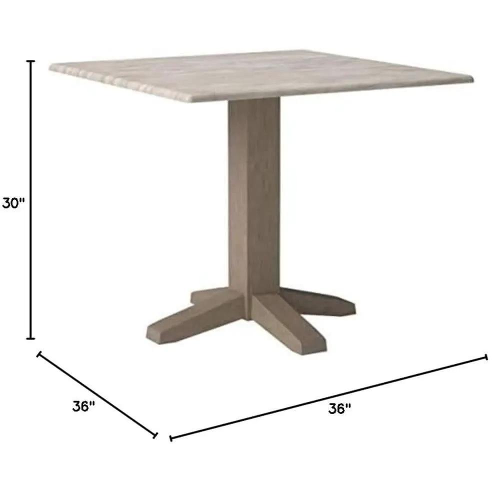Square Dual Drop Leaf Dining Table With Butcher Block Top from PriceLows™
