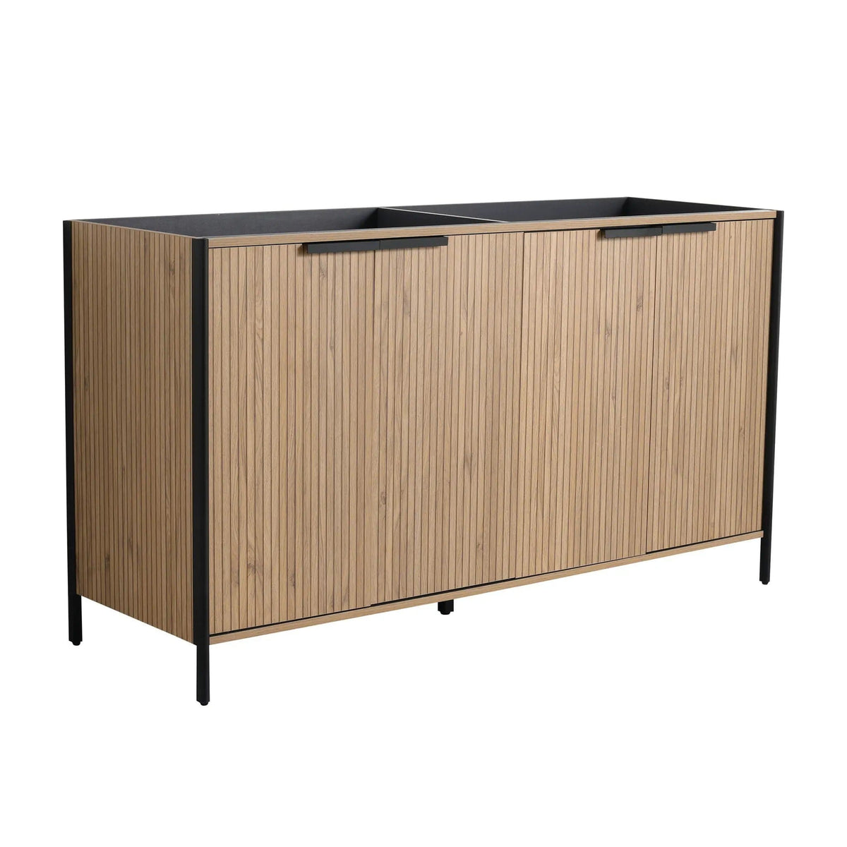 Contemporary Freestanding Bathroom Vanity With Adjustable Shelves | 5 Pieces | Stainless Steel & Metal | Bathroom