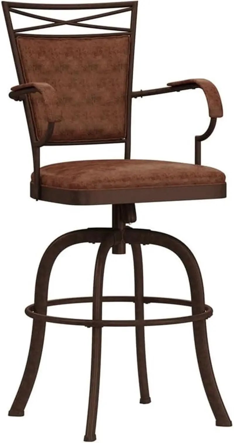 Aged Bronze Swivel Tilt Barstool with Padded Comfort from PriceLows™