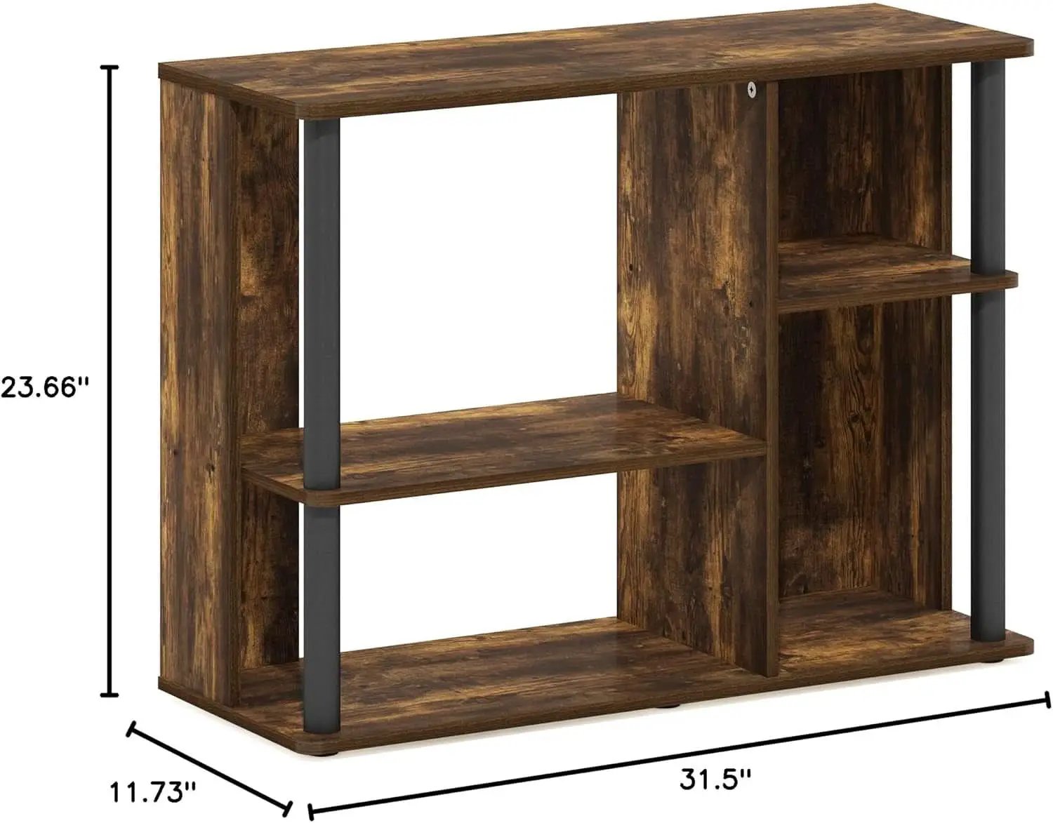 Classic TV Stand For 40 Inch TVs Amber Pine Black Storage from PriceLows™