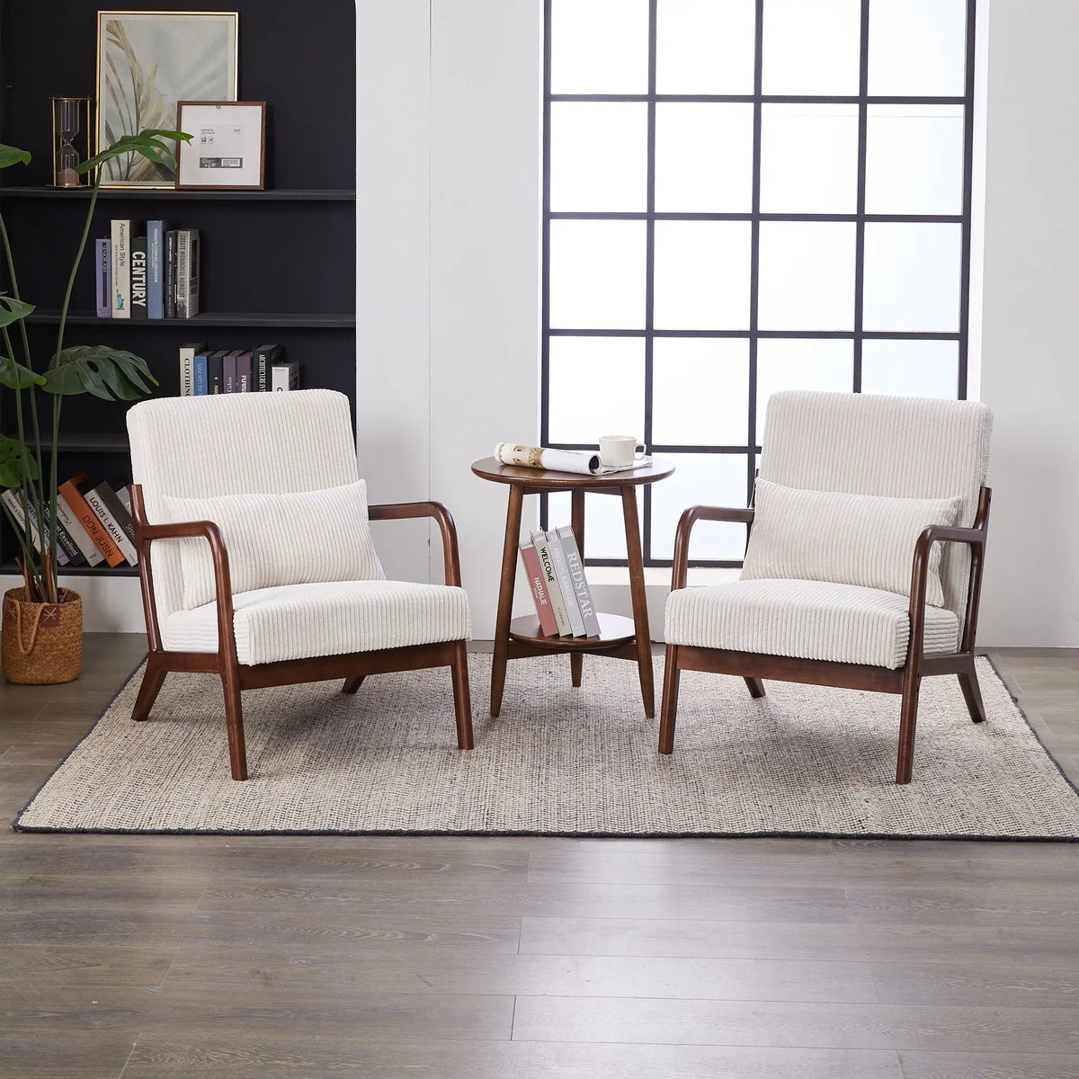 Accent Chair With Pillow | Solid Rubberwood Frame | Ergonomic Support | Versatile Design