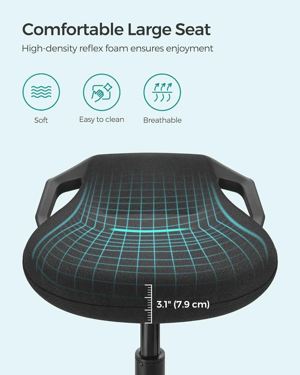 Adjustable Standing Desk Chair Black 23.6 To 33.3 Inches from PriceLows™
