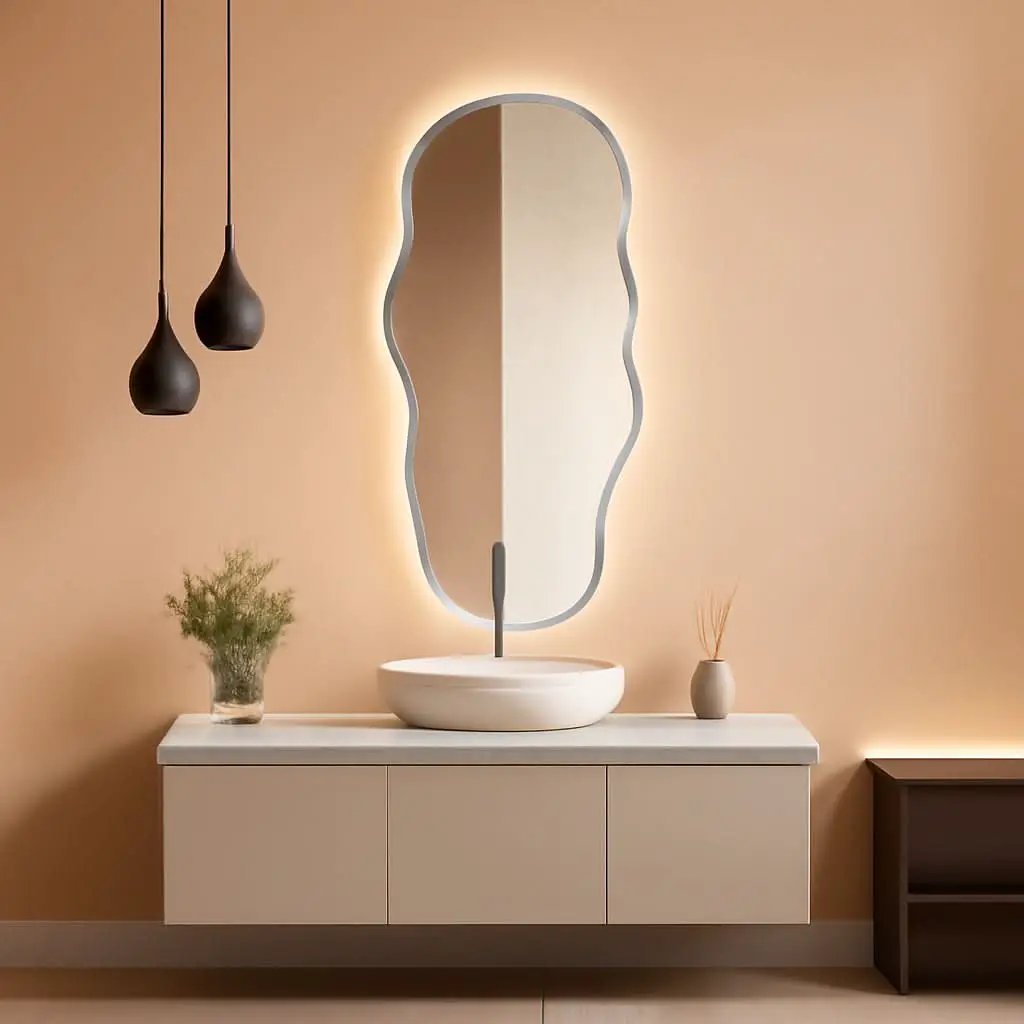 Full Length Wall Mounted Mirror 47x23 Frameless White from PriceLows™
