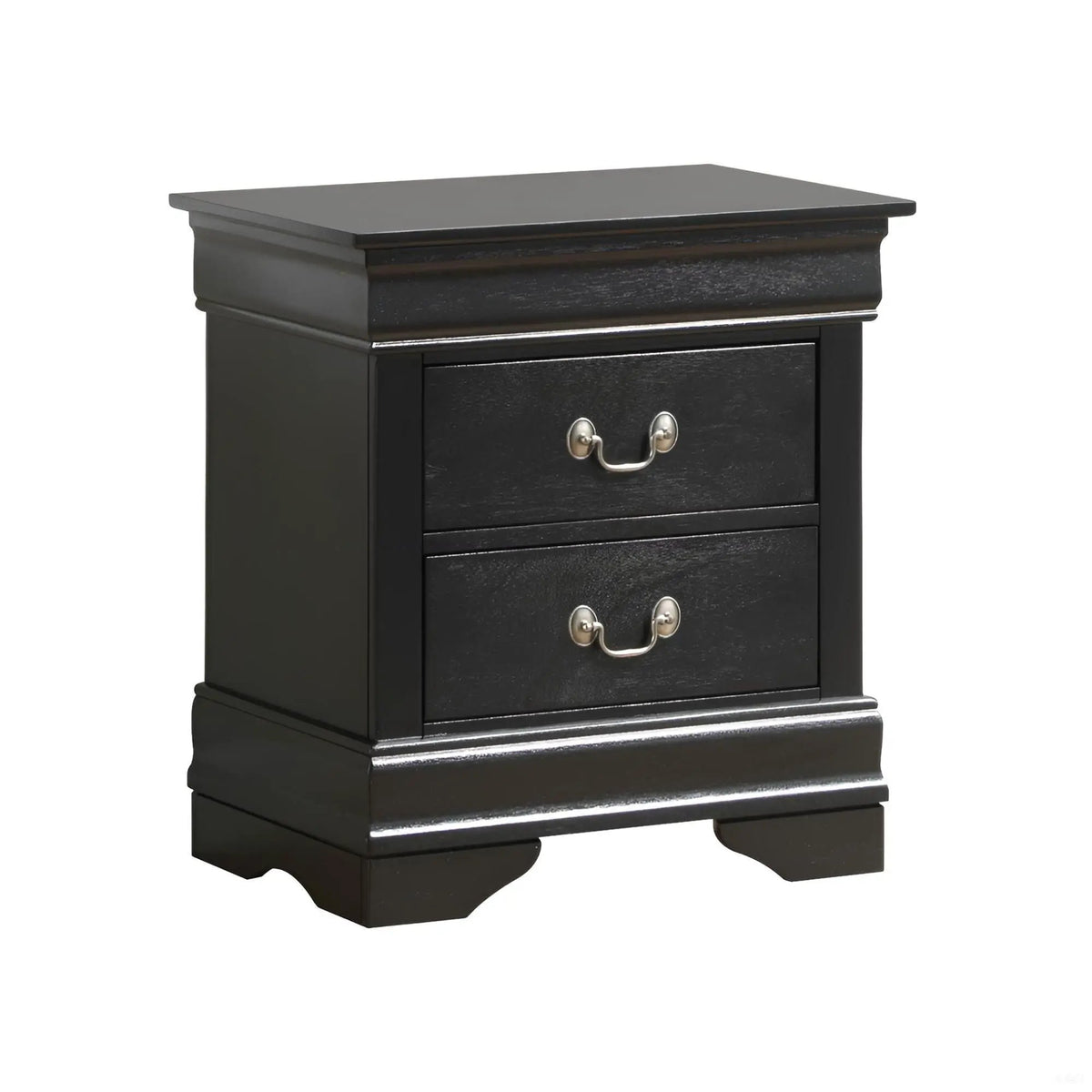 Louis Phillipe Nightstand | Traditional Wood Design | English Dovetailed Drawers | Metal Center Guides