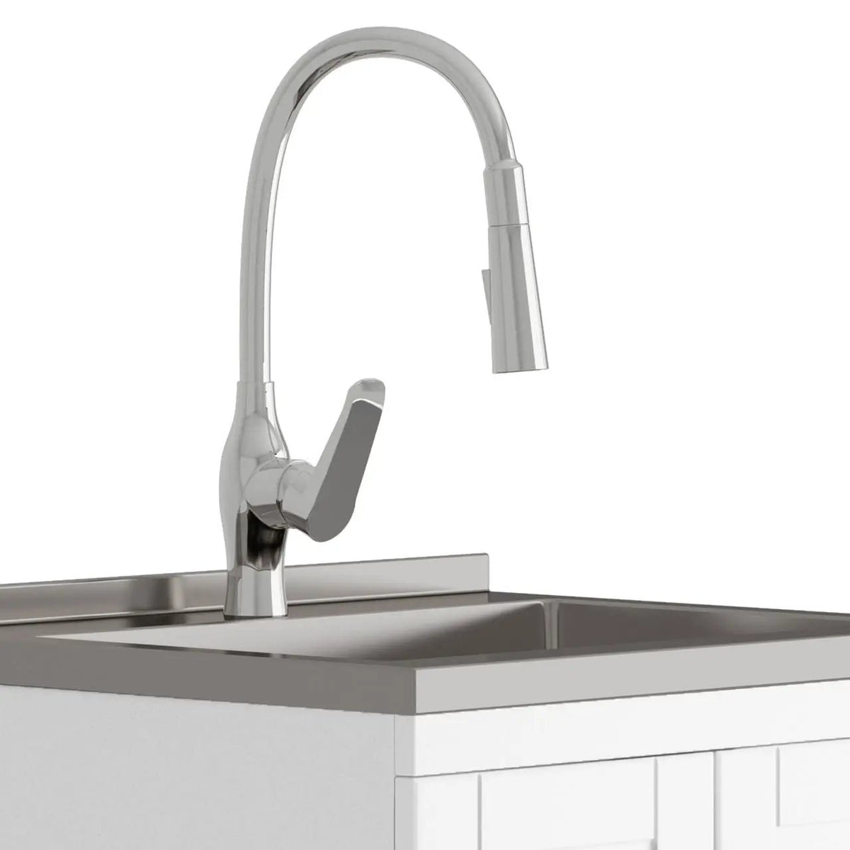 Reed Deluxe Laundry Cabinet | Pull-Out Faucet | Stainless Steel Sink | Two Doors And Bottom Drawer