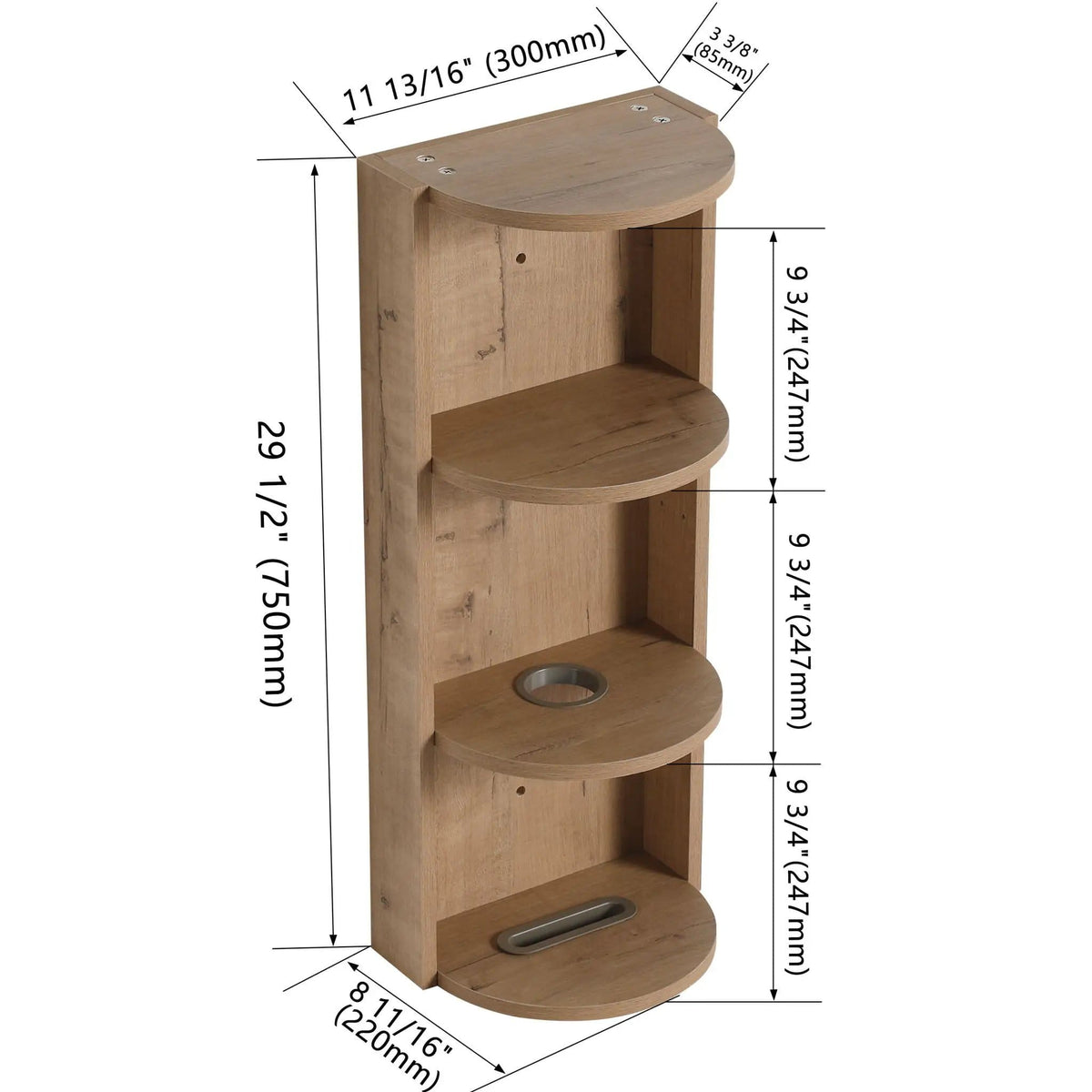 Bathroom Wall Mounted Storage Rack With Float Mounting Design Wall Shelf | 2 Pieces | Plywood | Bathroom