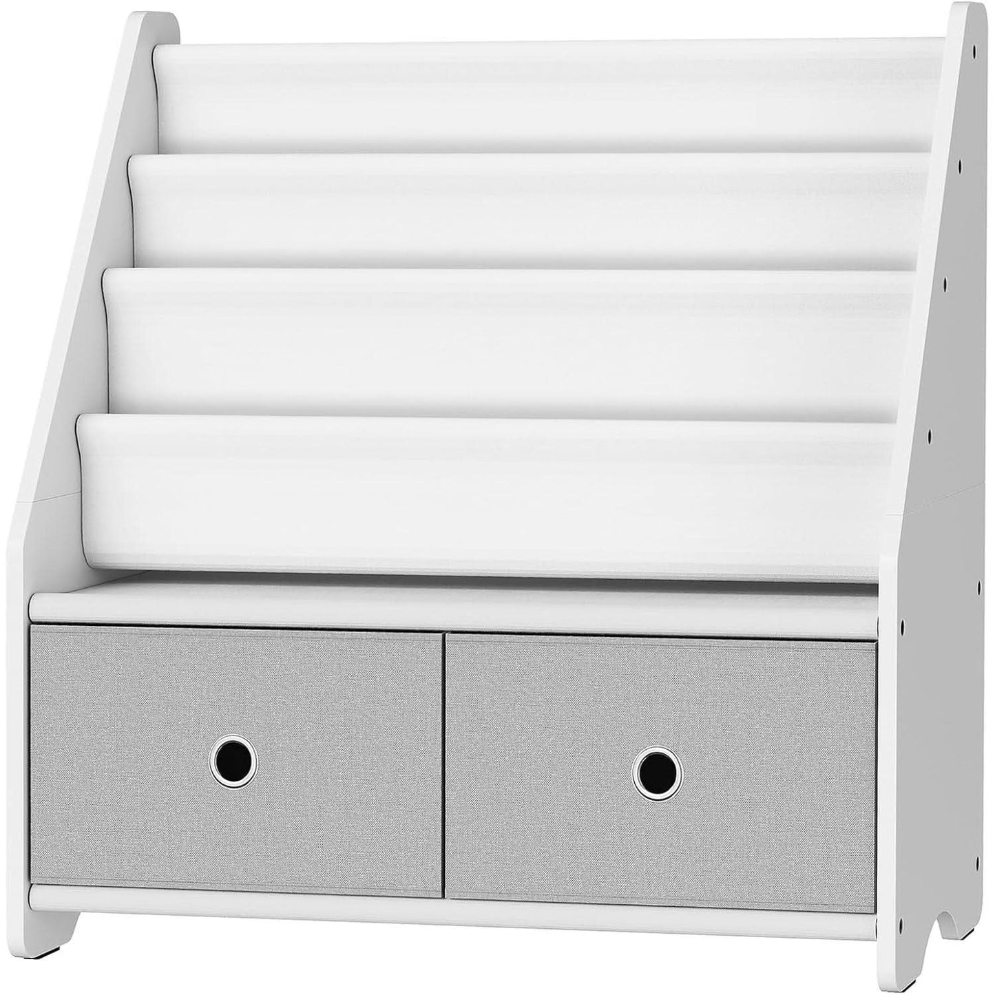 Kids Bookshelf And Toy Storage 4 Tier Book Rack White Gray from PriceLows™