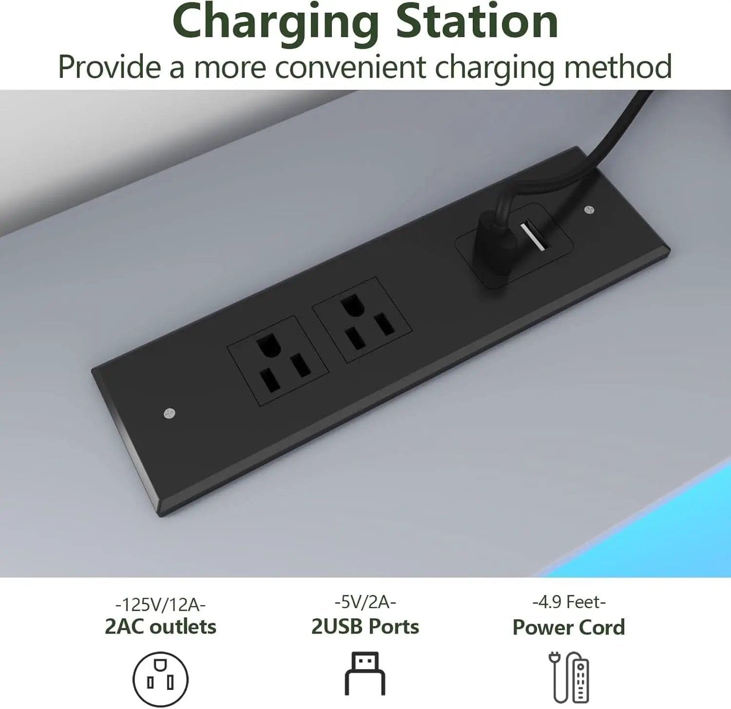 Grey Six Drawer Dresser With Power Outlet And USB Ports from PriceLows™