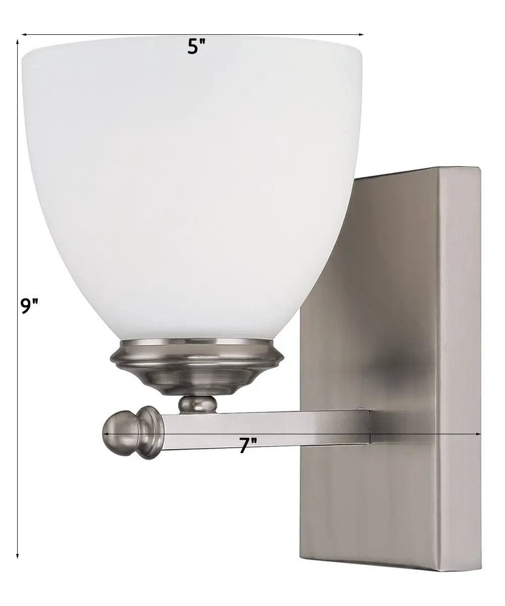 Modern Wall Sconce | 1 Light | Matte Nickel | 5 Inch Wide