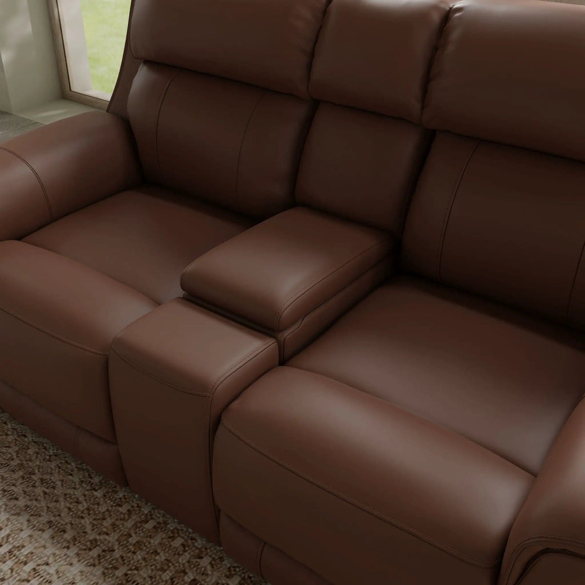 Oslo Dual Power Reclining Loveseat With Console | 2 Pieces | Living Room Furniture | Living Room