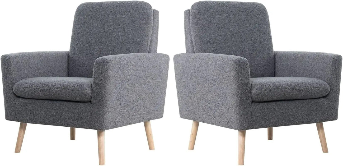 Gray Mid Century Modern Plush Upholstered Armchair from PriceLows™