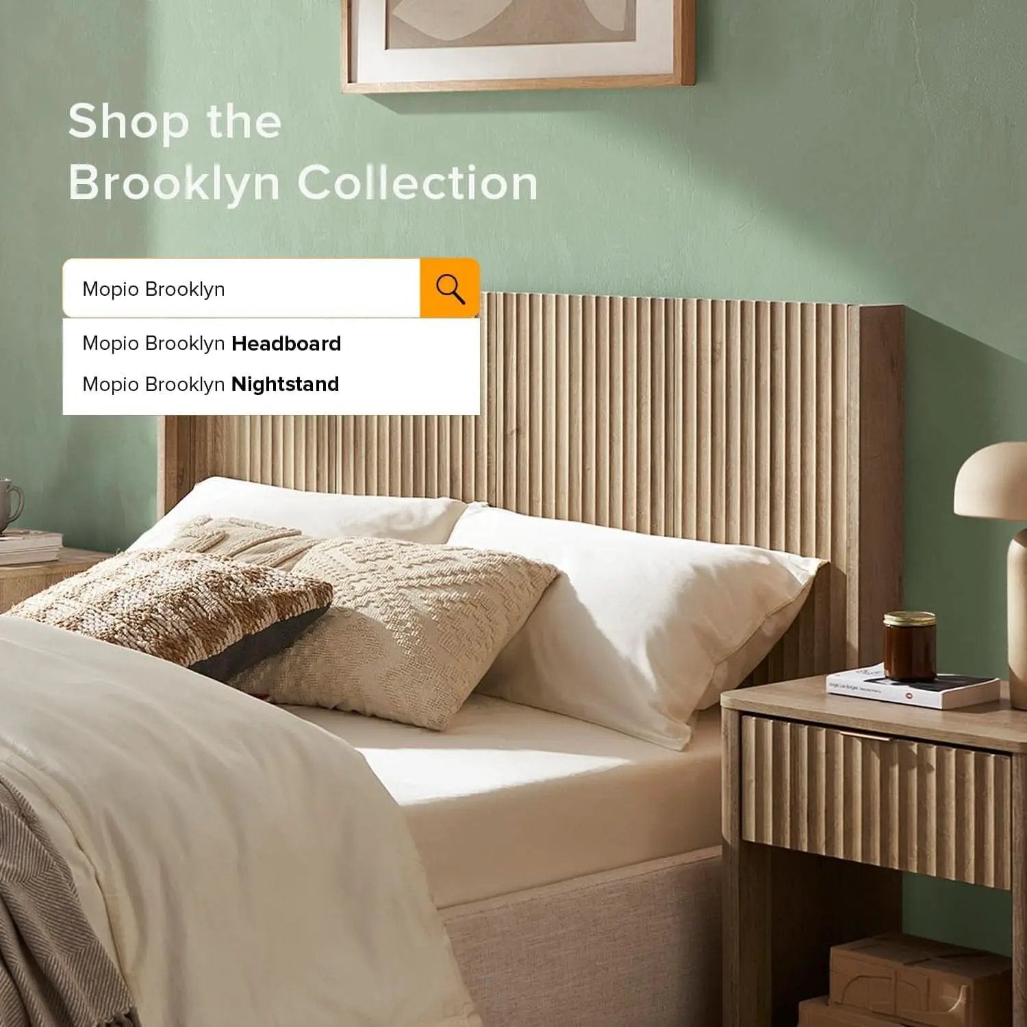 Modern Farmhouse Wood Headboard with Wingback Fluted Design from PriceLows™