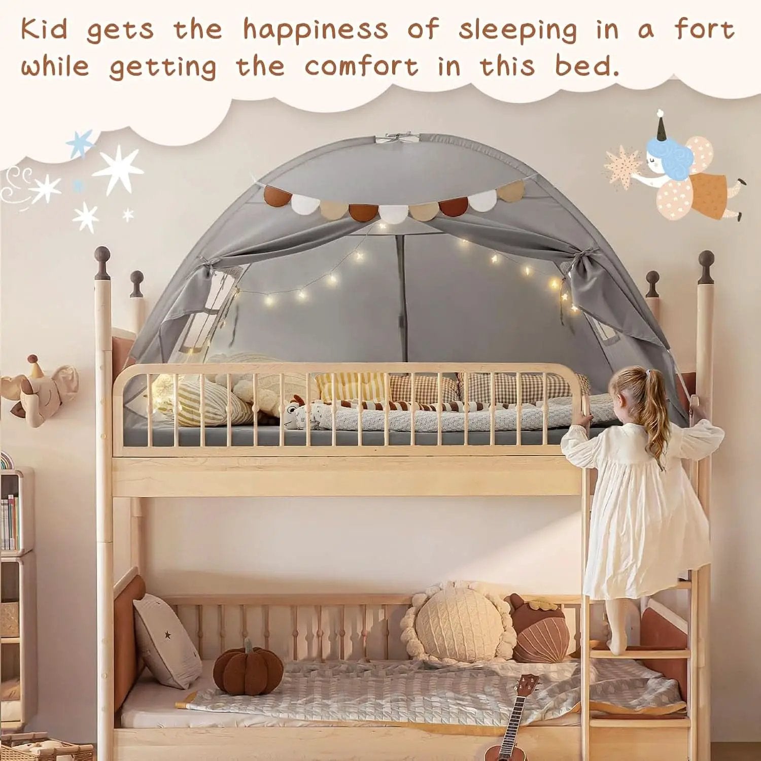 Twin Bed Tent Canopy Blackout Privacy PlayhouseKit from PriceLows™