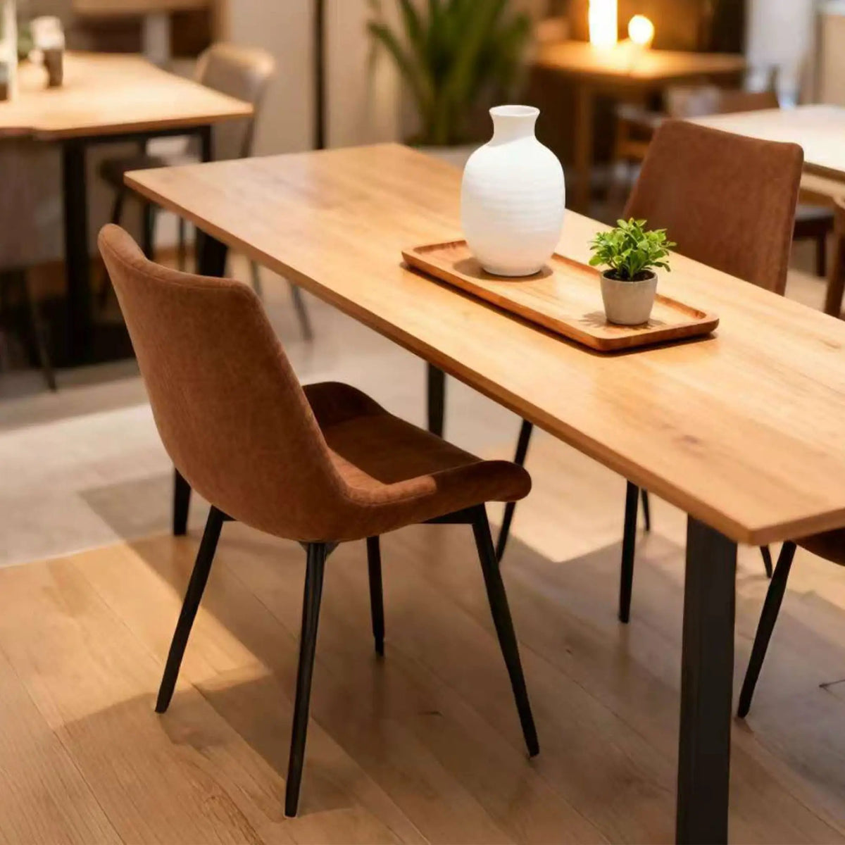 Dining Chairs | Set Of 4 | Brown | Water-Resistant PU Leather Seat