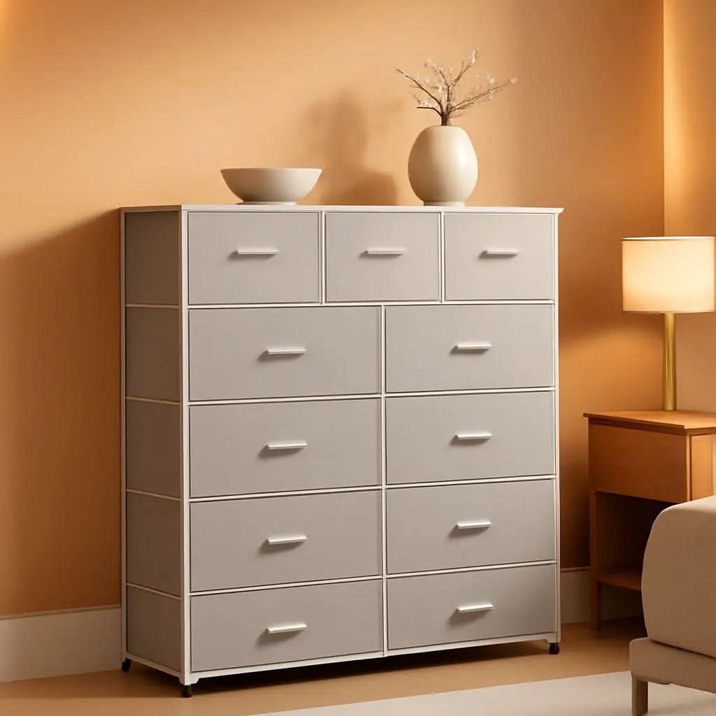 Tall Fabric Dresser Storage Tower With 11 Deep Drawers from PriceLows™