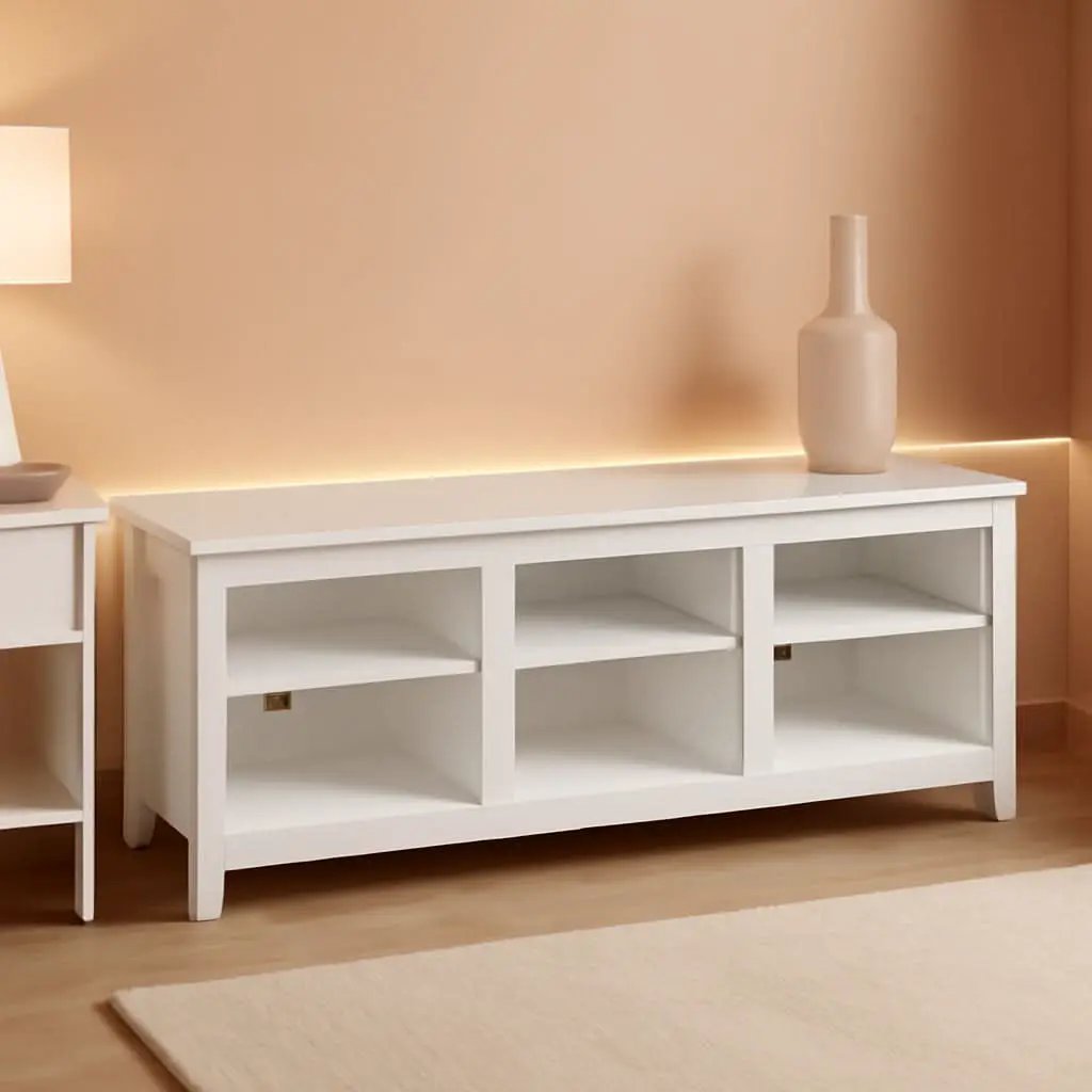 Jensen 65 Inch White Entertainment Center With TV Stand from PriceLows™