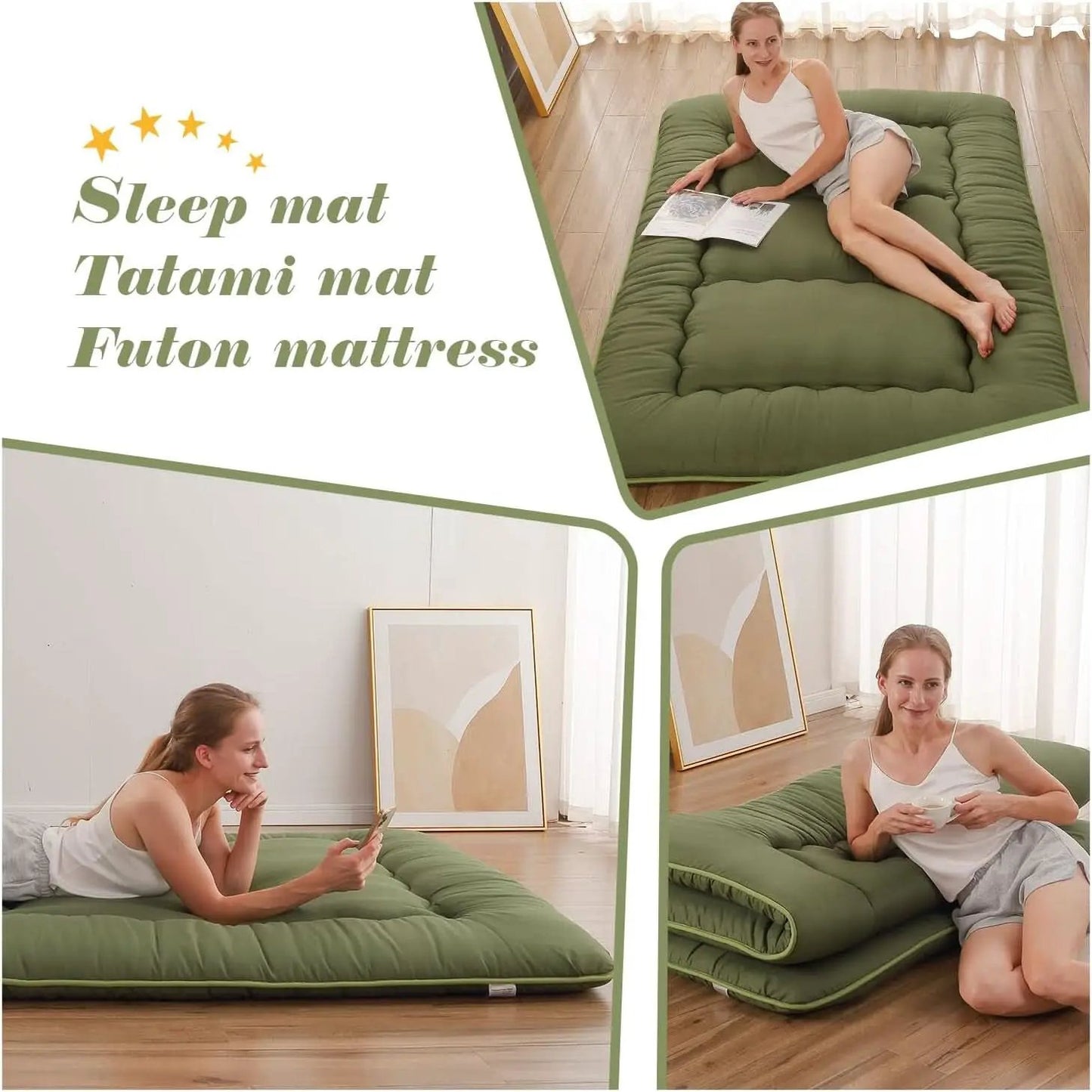 Twin Futon Mattress Portable Thick Roll-Up Floor Comfort from PriceLows™