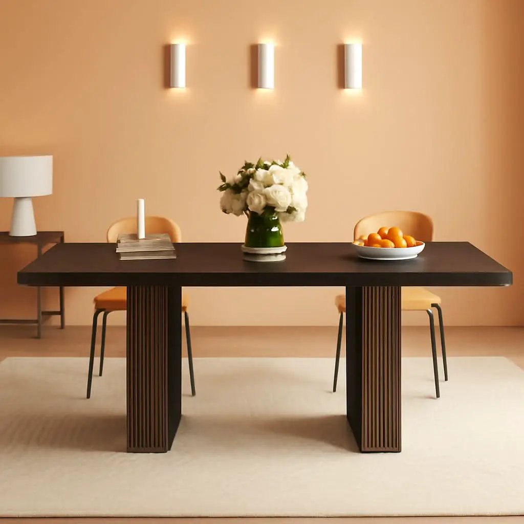 Dining Table 78 Inch Black Rectangular Farmhouse Kitchen from PriceLows™