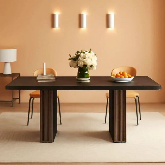 Dining Table 78 Inch Black Rectangular Farmhouse Kitchen from PriceLows™