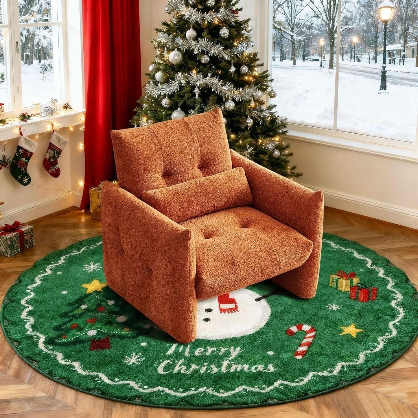 Taupe Sherpa Upholstered Accent Arm Chair Luxurious from PriceLows™