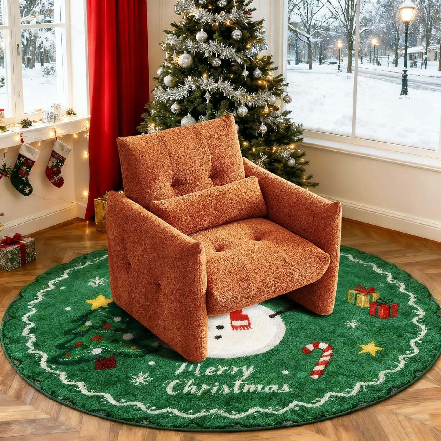 Taupe Sherpa Upholstered Accent Arm Chair Luxurious from PriceLows™
