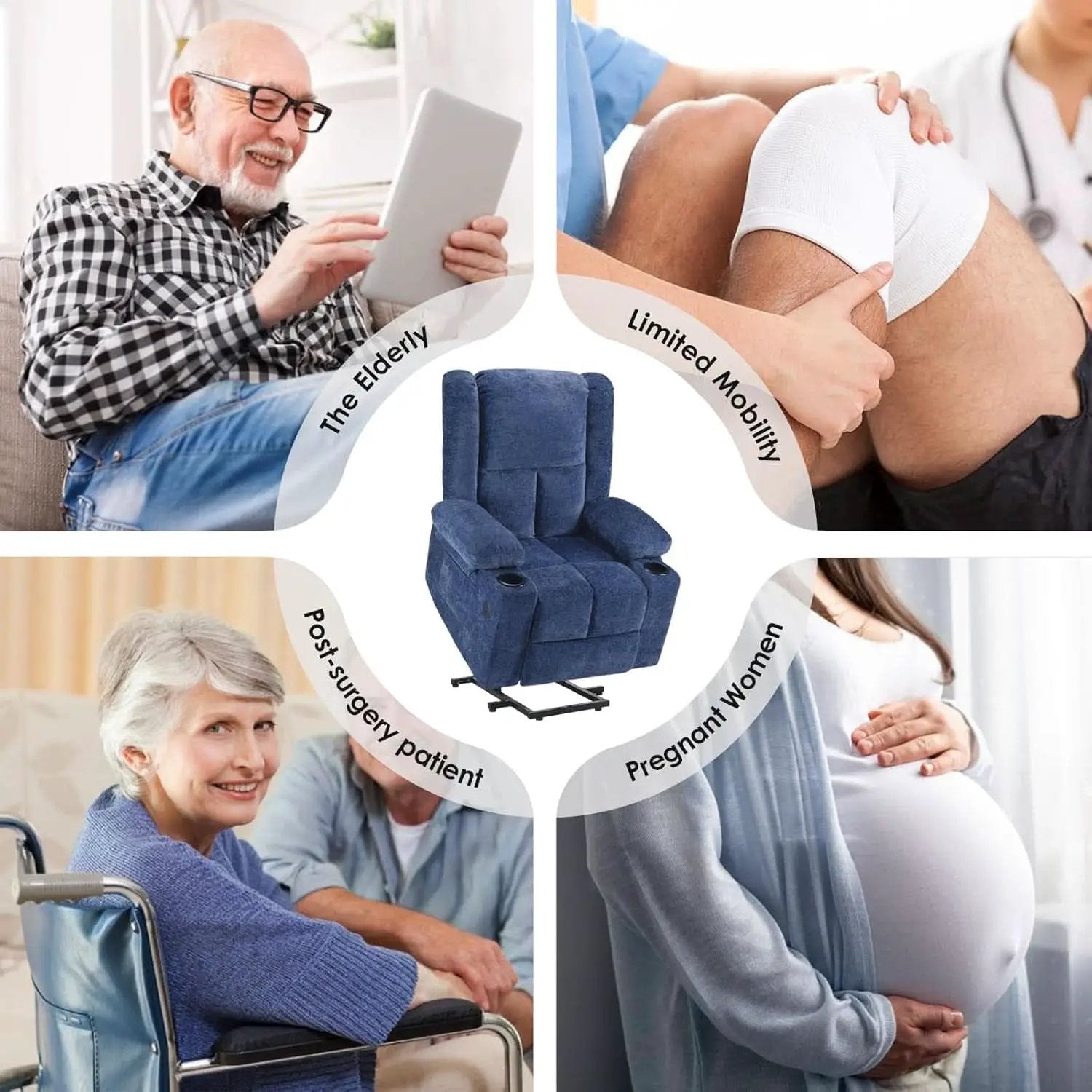 Power Lift Recliner Chair With Massage And USB Ports from PriceLows™