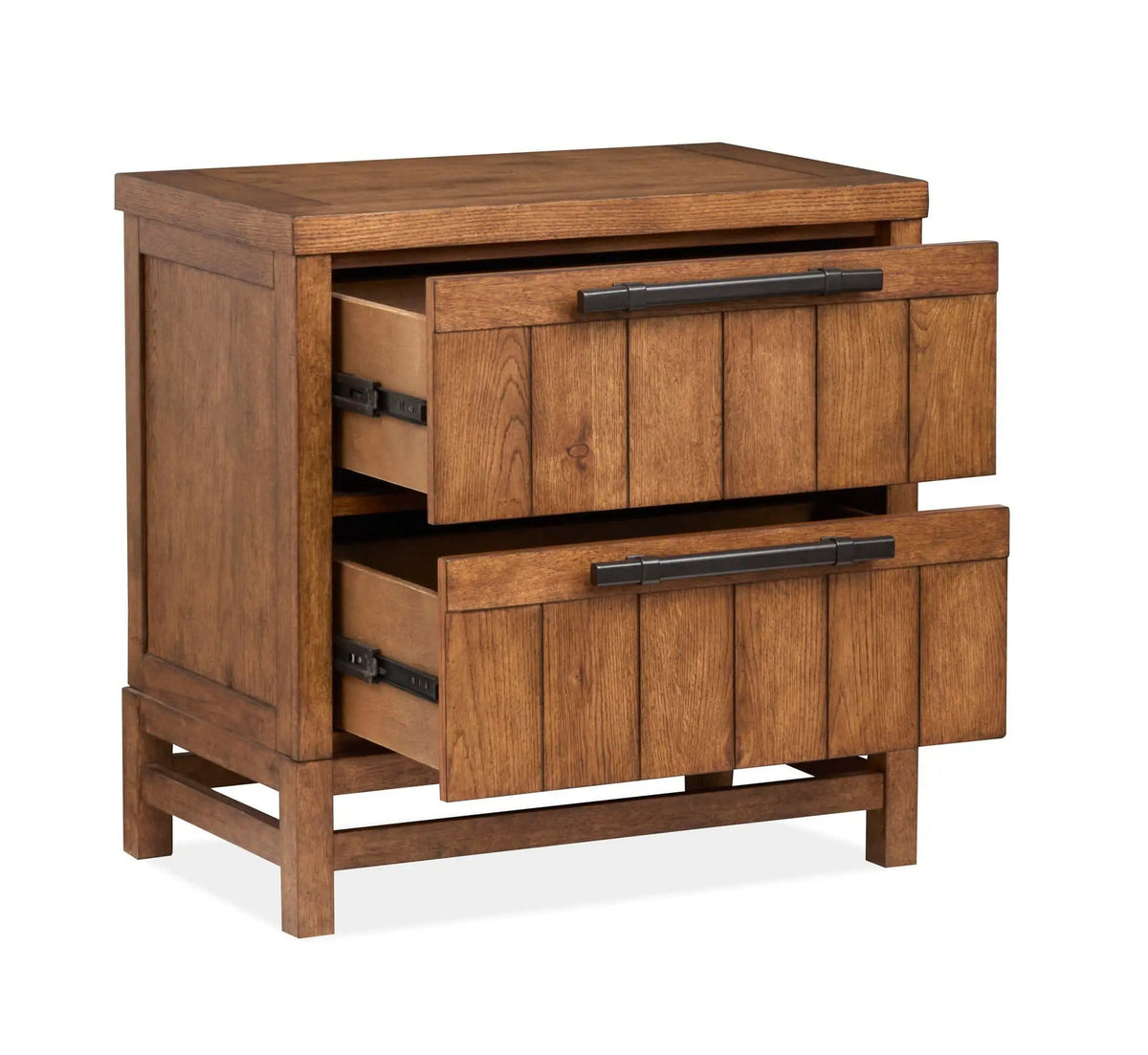 Conway Drawer Nightstand | 17 x 28 x 28 in | Oak Veneer | Honey Wheat